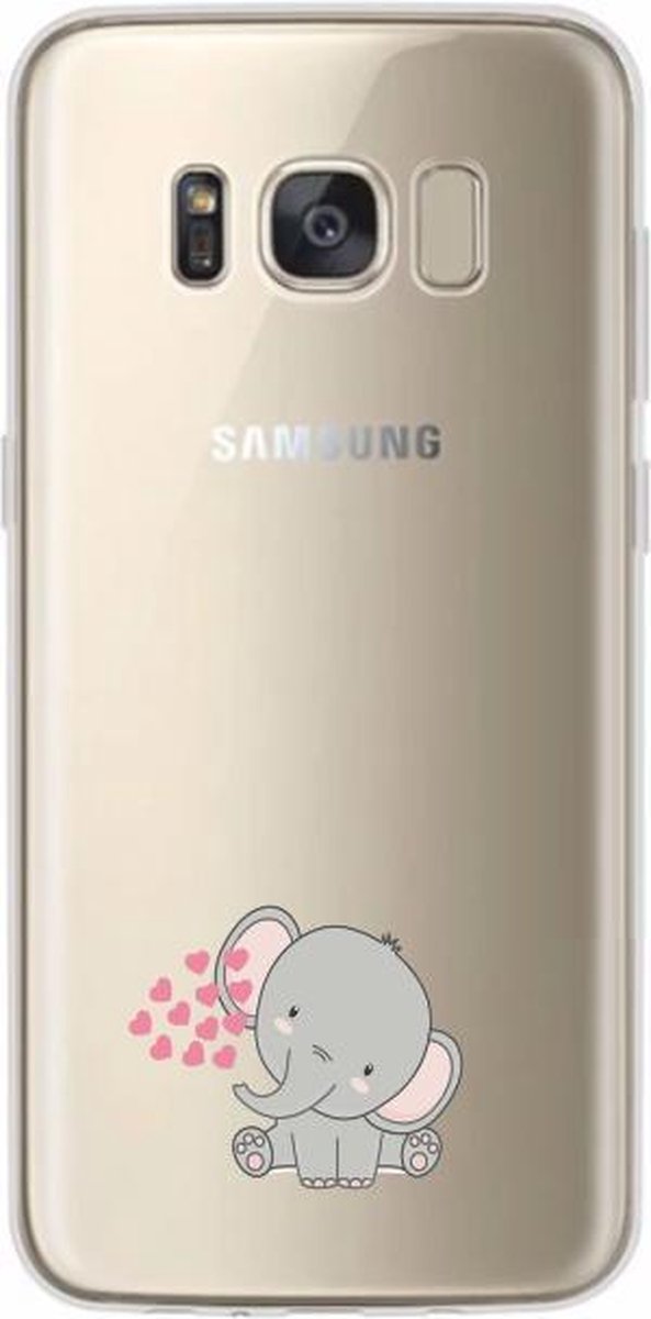Samsung Galaxy S8 Plus Siliconen telefoonhoesje transparant olifantje/hartjes