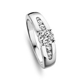 Silver Rose -R2025W-52 -Ring -925 Zilver gerodineerd -Cubic Zirkonia