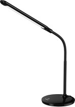 AUKEY 6W LED-bureaulamp, leeslamp met 3 niveaus van helderheid, aanraakbediening en oogbescherming, verstelbare hoek en flexibele nek (zwart, LT-ST1) [Energie-efficiëntieklasse A]