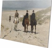 Morgenrit langs het strand | Anton Mauve | 1876 | Wanddecoratie | Aluminium | 90CM x 60CM | Schilderij | Foto op aluminium | Oude meesters