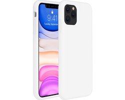 Hoesje - Geschikt voor Apple iPhone 11 Pro Max - Sterk & Shockproof - Siliconen Case - Hoes Cover - Telefoonhoes - Wit