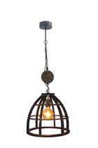 Chericoni - Aperto hanglamp - 1 lichts - 34 cm - zwart black steel & vintage wood