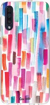 Casetastic Samsung Galaxy A50 (2019) Hoesje - Softcover Hoesje met Design - Colorful Strokes Print