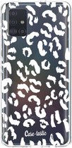 Casetastic Samsung Galaxy A51 (2020) Hoesje - Softcover Hoesje met Design - Leopard Print White Print