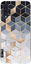 Casetastic Samsung Galaxy A50 (2019) Hoesje - Softcover Hoesje met Design - Soft Blue Gradient Cubes Print
