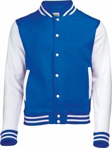 Blauw met wit college jacket voor heren S