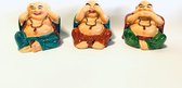Boeddha beeldjes Horen Zien Zwijgen 5cm handgeschilderd