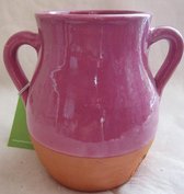 aardewerk kruik / vaas, niet waterdicht, pink - 16,5 x 18 cm