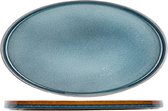 Cosy en Trendy Quintana Servies Blauw Ovale Platte Dinerborden Porselein - 30,5x19cm (set van 6) En Yourkitchen E-kookboek - Heerlijke Smulrecepten
