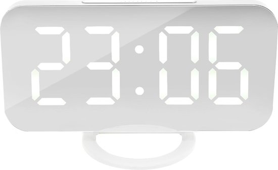 scheuren Toevoeging Vul in Luxe Digitale Wekker - Slaapkamer - Wit - Met USB Poort! (2 in 1) | bol.com