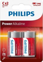 8x Philips C batterijen 1.5 V - LR14 - alkaline - batterij / accu