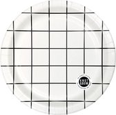 Kartonnen borden - Wit Grid - Knot & Bow - 22cm - 10 stuks