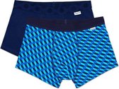 Happy Socks Men's Trunk 2-Pack Filled Optic Blauw, Maat S