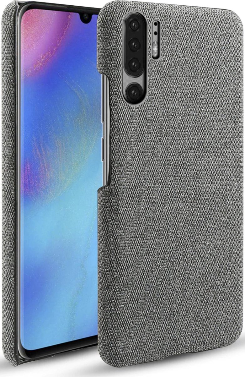 Huawei P30 Pro back cover - Grijs - Stof textuur canvas