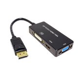DisplayPort 1.2 naar HDMI, DVI en VGA adapter / zwart - 0,15 meter