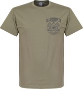 Illuminati Pocket Print T-Shirt - Khaki - XXL