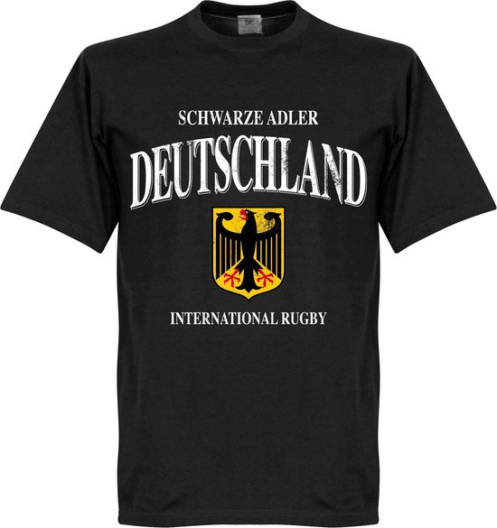 Duitsland Rugby T-Shirt - Zwart - XL