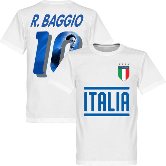 Italië R. Baggio 10 Gallery Team T-Shirt - Wit - S
