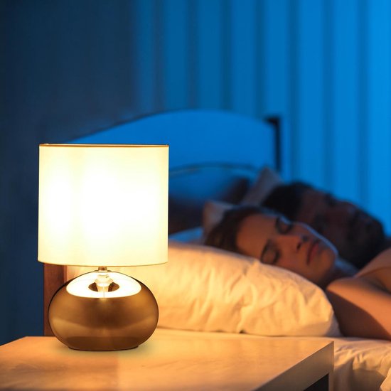 Relaxdays tafellamp touch - nachtlamp - modern - dimbaar - E14 - schemerlamp  - touch... | bol.com