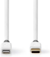 Nedis USB-Kabel | USB 2.0 | Apple Lightning 8-Pins | USB-C™ Male | 480 Mbps | Verguld | 2.00 m | Rond | PVC | Wit | Window Box