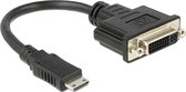 DeLOCK Mini HDMI naar DVI-I Dual Link adapter / zwart - 0,20 meter