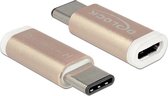 OKS USB-C (m) - USB Micro B (v) adapter - USB2.0 / goud