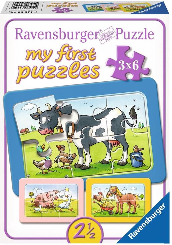 Ravensburger Goede vrienden - My First Puzzels - 3x6 stukjes - Kinderpuzzel