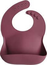 Bavoir bébé Mushie en silicone avec plateau de collecte | Rose poussiéreuse | Sans phtalate BPA| lavable