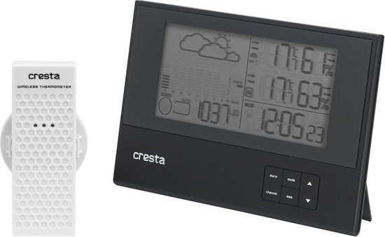 Cresta digitaal Weerstation, extra dun design met barometer BAR700 Zwart