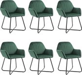 vidaXL Eetkamerstoelen 6 st fluweel groen