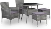 Tuin Loungeset Grijs (Incl LW Fleece deken) - Lounge bank tuin - Tuinbank - Loungebank - Tuinset - Tafelset tuin - Bistroset