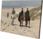 Morgenrit langs het strand | Anton Mauve | 1876 | Wanddecoratie | Canvas | 150CM x 100CM | Schilderij | Foto op canvas | Oude meesters