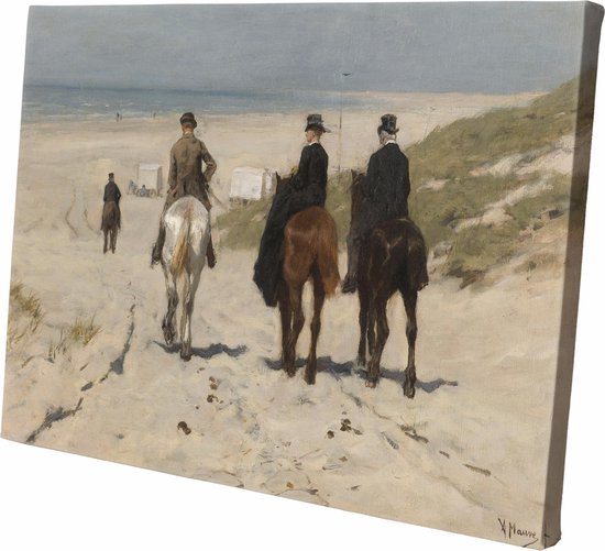 Morgenrit lang het strand | Anton Mauve | 1876 | Wanddecoratie | Canvas | | Schilderij | Foto op canvas | Oude meesters