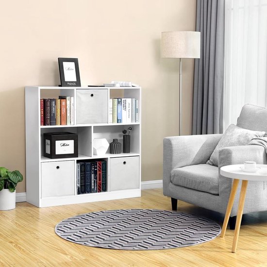 Parya Home - Boekenkast - Met open vakken - 8 vakken - Wit van parya-home — afbeelding 5