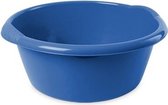 2x Ronde afwasteilen/afwasbakken blauw 3 liter 25 x 10,5 cm - Florencia teilen - Kunststof/plastic schoonmaakemmer/sopemmer teiltje