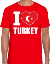 I love Turkey t-shirt Turkije rood voor heren XL