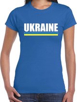 Ukraine / Oekraine supporter t-shirt blauw voor dames 2XL
