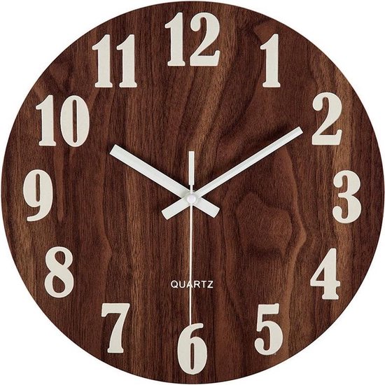 WiseGoods - Mur Premium Clock - Bois Klok - Vision nocturne - style rustique toscan - Vintage Look
