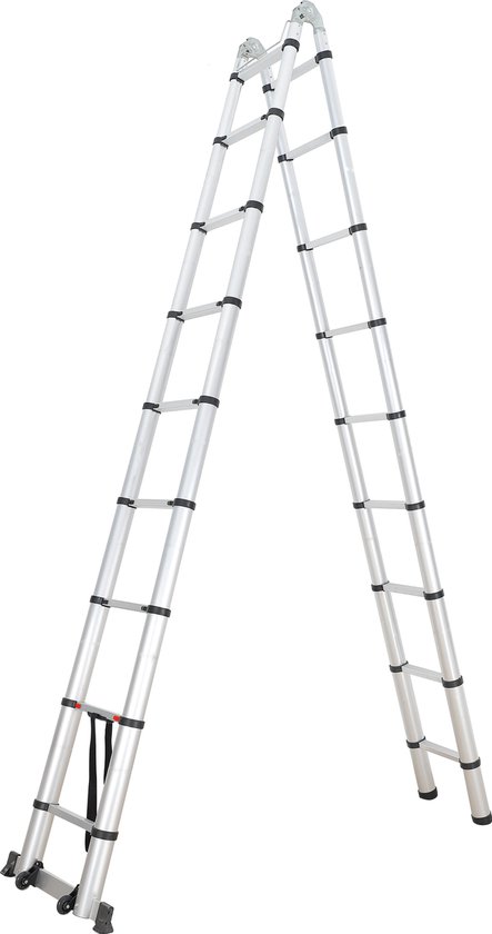 bol.com | Diggers telescopische ladder, 5,6m , 2x9 treden