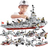 Militair Oorlogsschip - 8 in 1 Bouwstenen Set - Battleship - Marine Boot - Geschikt voor LEGO - Constructie Speelgoed