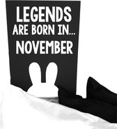 Bunny tekstbord legends are born in november