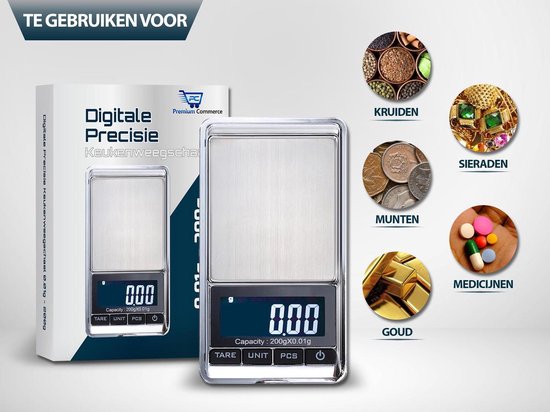 Precisie Weegschaal Keuken - Digitaal - 0,01 tot 200 Gram - Nauwkeurig |  bol.com