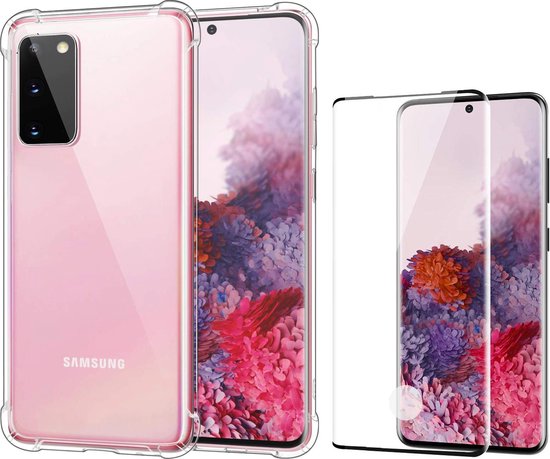 Spookachtig rekenkundig Disco Samsung Galaxy S20 Hoesje - Transparant Shock Proof Siliconen Case +  Screenprotector Full | bol.com
