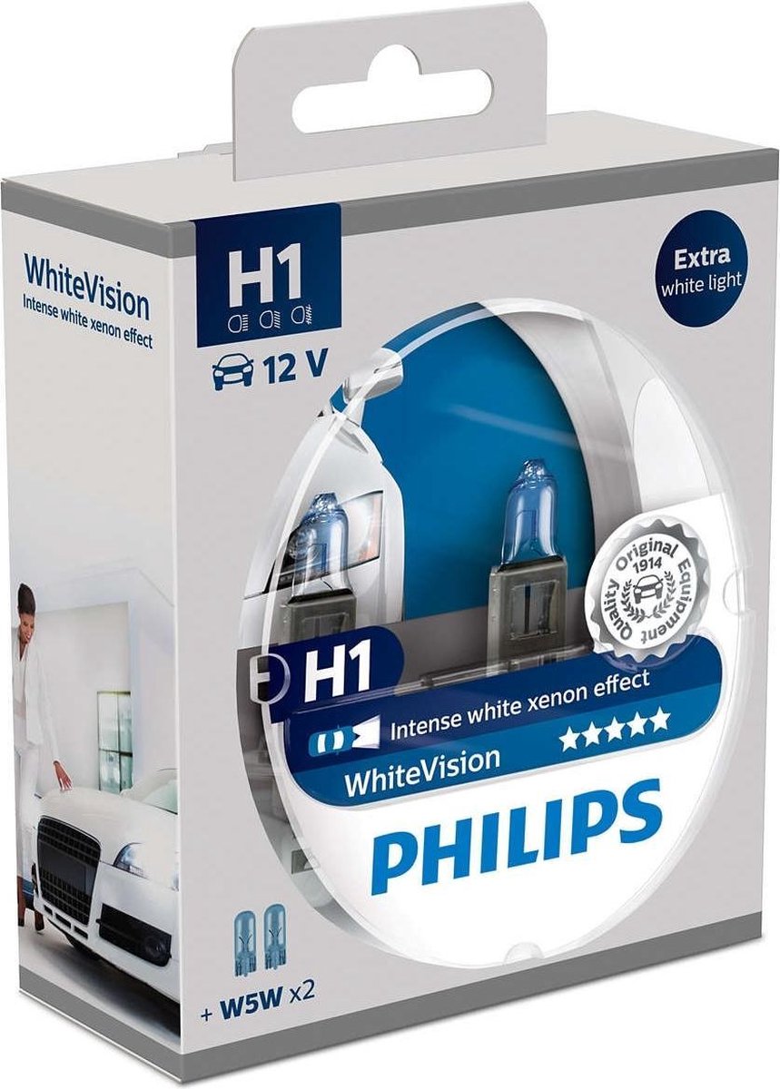 Philips 12972WVUSM Ampoule halogène WhiteVision, WhiteVision effet xénon H7  55 W 12 V