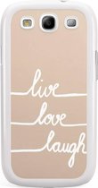 Samsung S3 (Neo) hoesje - Live, love, laugh | Samsung Galaxy S3 Neo case | Hardcase backcover zwart