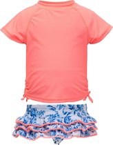 Snapper Rock - UV-Zwemset met ruche - Cottage Floral - Roze/Blauw - maat 62-68cm