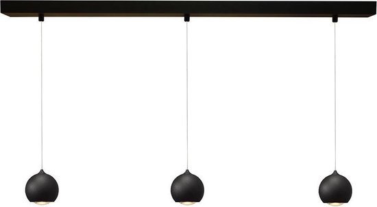 Artdelight - Hanglamp Denver 3 lichts Ø 10 cm L 100 cm zwart | bol