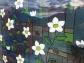 Decoratieve raamfolie | bloemen motief | zelfklevend | 91 x 300 | krasvast | uniek design