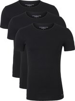 Tommy Hilfiger Cotton stretch T-shirts (3-pack) - heren T-shirts O-hals - zwart - Maat: L