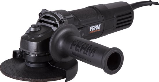 FERM Industrial - AGM115P – Haakse slijper – 125MM - 850W – 3m rubberen kabel - Compact - Elektronische herstartbeveiliging - Softgrip - Verplaatsbare zijhandgreep - Verstelbare beschermkap - Slijptol - Slijpmachine - Professioneel
